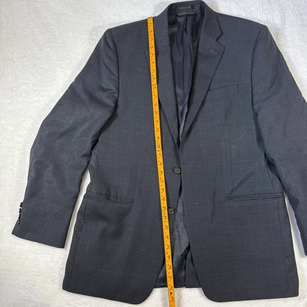 Ralph Lauren Dark Blue Sports Jacket‎ 100% Wool Union Made Canada Vintage 42L